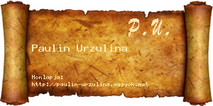 Paulin Urzulina névjegykártya